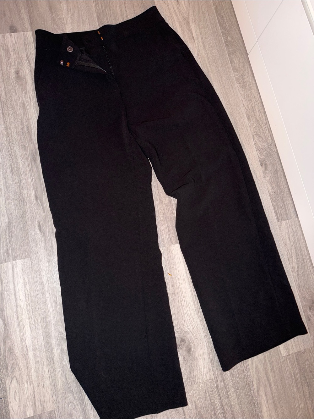 Dynamite Womens Wide Leg High Waisted Black Dress Pants